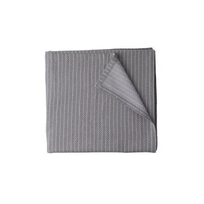 Lili Alessandra Chevron 100% Cotton Blanket In Gray