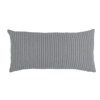 Lili Alessandra Chevron Cotton Feathers Chevron Lumbar Pillow In Gray