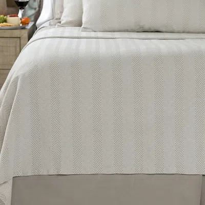 Lili Alessandra Chevron Large Rectangle Pillow In Raffia/white