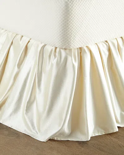 Lili Alessandra Chloe Gathered Bed Skirt In Ivory