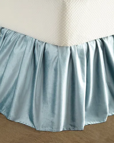 Lili Alessandra Chloe Gathered Bed Skirt In Seafoam