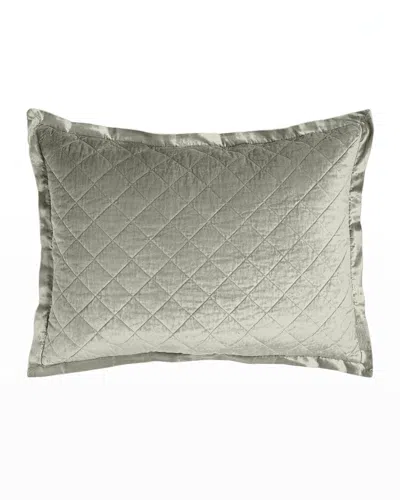 Lili Alessandra Chloe Quilted Velvet King Sham In Green