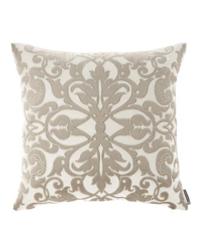 Lili Alessandra Diana Applique Pillow, 22"sq. In Ivory