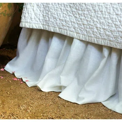Lili Alessandra Emily Gathered 22" Bed Skirt In White