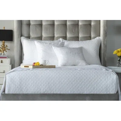 Lili Alessandra Emily Linen Coverlet In White
