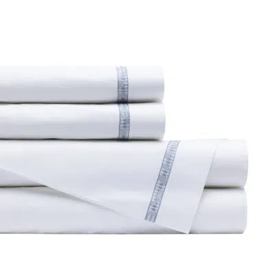Lili Alessandra Fiji 400 Thread Count 100% Cotton Sateen Sheet Set In White,blue