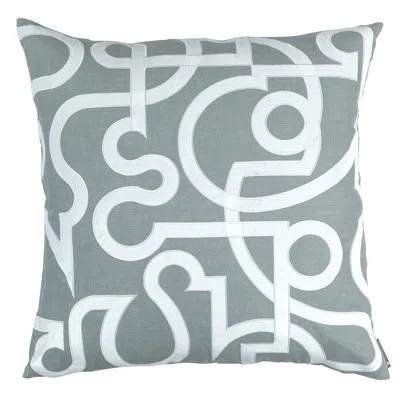 Lili Alessandra Geo Feathers Abstract Lumbar Pillow In Sky,white