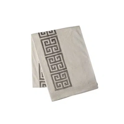 Lili Alessandra Guy Basketweave Throw In Platinum