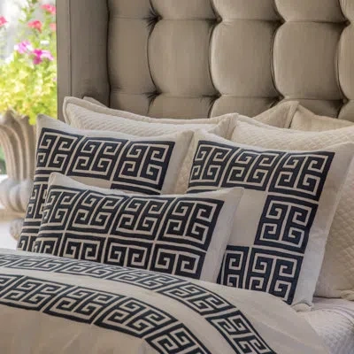 Lili Alessandra Guy Rectangular Linen Pillow Cover & Insert In Midnight