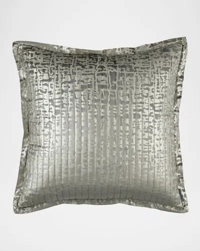 Lili Alessandra Yovanna Quilted European Sham In Silver
