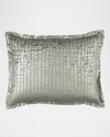 Lili Alessandra Yovanna Quilted Standard Sham In Silver