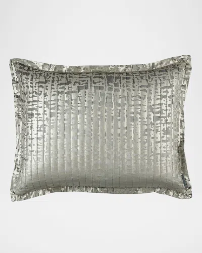 Lili Alessandra Yovanna Quilted Standard Sham In Silver