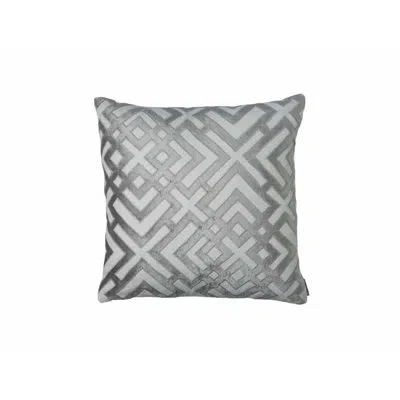 Lili Alessandra Karl Velvet Geometric Throw Pillow In Gray