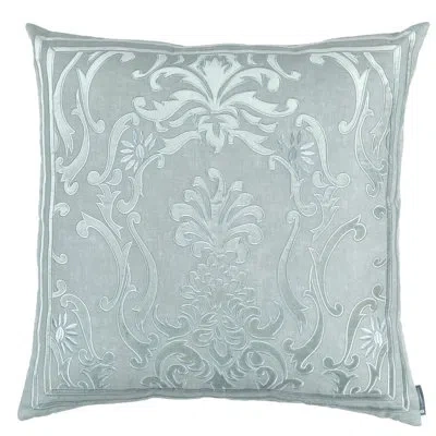 Lili Alessandra Louie Feathers Damask Throw Pillow In Sky