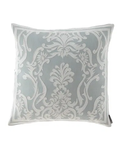 Lili Alessandra Maria Square Applique Decorative Pillow In Blue
