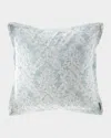 Lili Alessandra Florencia Faded Damask European Sham In Blue Pattern