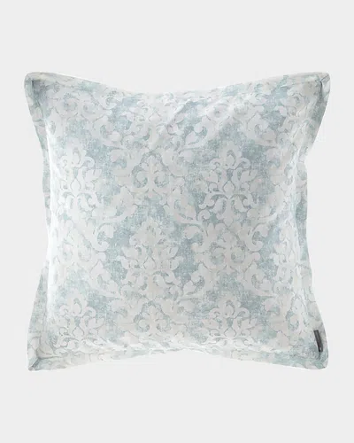 Lili Alessandra Florencia Faded Damask European Sham In Blue Pattern