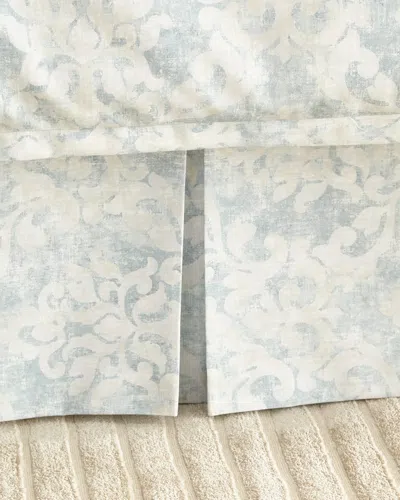 Lili Alessandra Florencia Faded Damask 3-panel Dust Skirt In Blue Pattern
