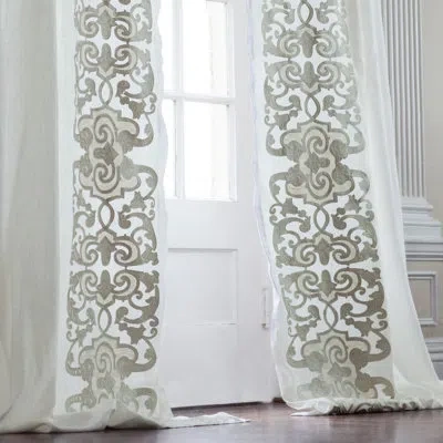 Lili Alessandra Mozart Drapery Rod Pocket Curtain Panels In Green
