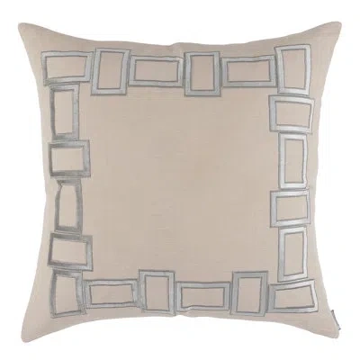 Lili Alessandra Peru Linen Throw Square Indoor/outdoor Pillow Cover & Insert In Dark Sand,platinum