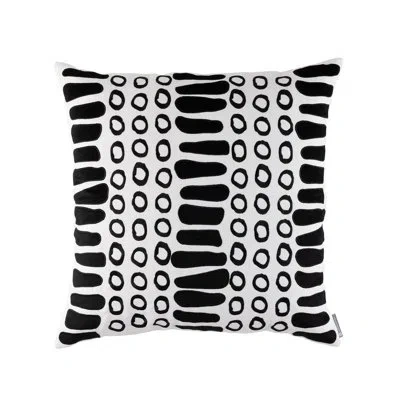 Lili Alessandra Peru Linen Throw Square Indoor/outdoor Pillow Cover & Insert In White,black