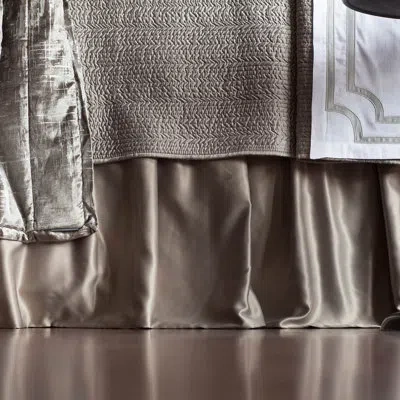 Lili Alessandra Retro Gathered 22" Bed Skirt In Pewter
