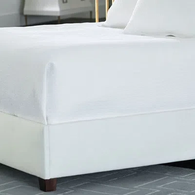 Lili Alessandra Retro White Cotton Coverlet