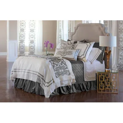 Lili Alessandra Soho Linen Duvet Cover In Silver