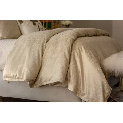 Lili Alessandra Sophia Linen Duvet Cover In Ivory,gold