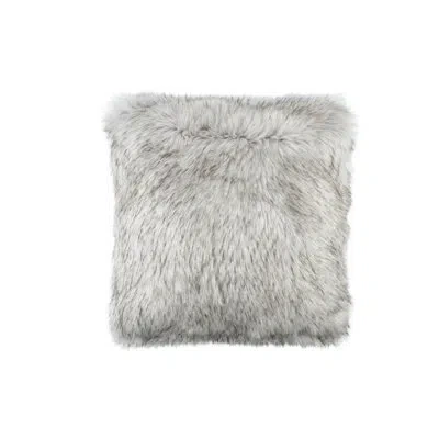 Lili Alessandra Square Faux Fur Pillow Cover And Insert In Silver