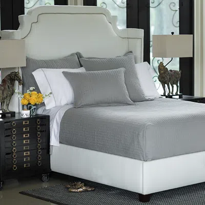 Lili Alessandra Tessa Quilted Standard Pillow In Light Gray