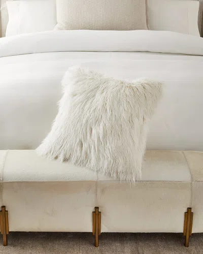 Lili Alessandra Coco Square Faux Fur Pillow In White