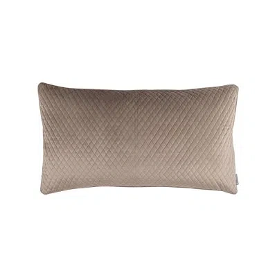 Lili Alessandra Valentina Quilted Rectangular Velvet Pillow Cover & Insert In Brown