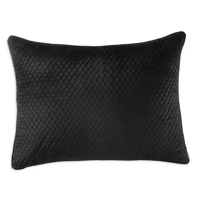 Lili Alessandra Valentina Quilted Velvet Luxe Euro Decorative Pillow, 27 X 36 In Black