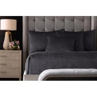 Lili Alessandra Valentina Velvet Coverlet In Black