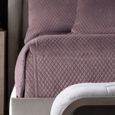Lili Alessandra Valentina Velvet Coverlet In Raisin