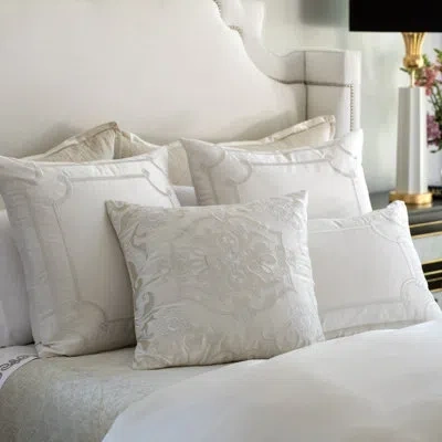 Lili Alessandra Vendome 100 % Polyester Velvet Feathers Euro Pillow Cover And Insert In White