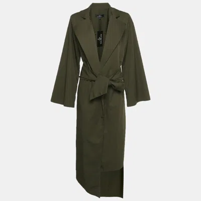 Lili Blanc Green Gabardine Belted Coat