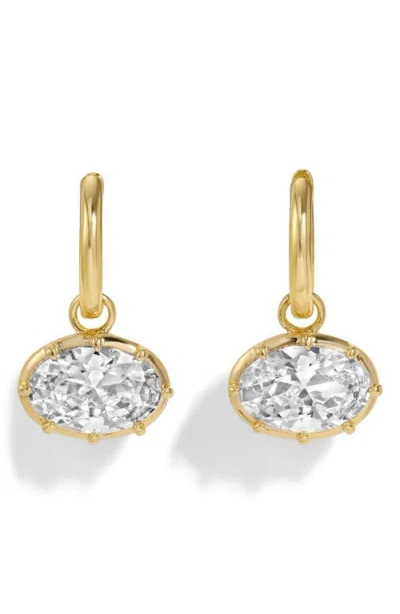 Lili Claspe Cleo Oval Cubic Zirconia Charm Huggie Hoop Earrings In Multi