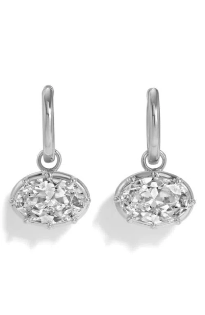 Lili Claspe Cleo Oval Cubic Zirconia Charm Huggie Hoop Earrings In Red
