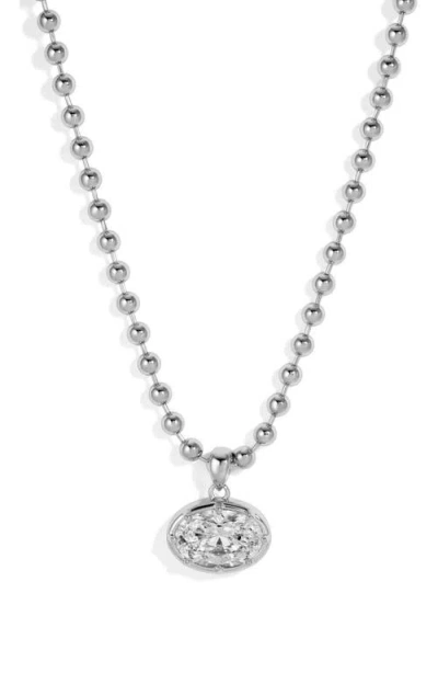 Lili Claspe Cleo Oval Pendant Necklace In Silver