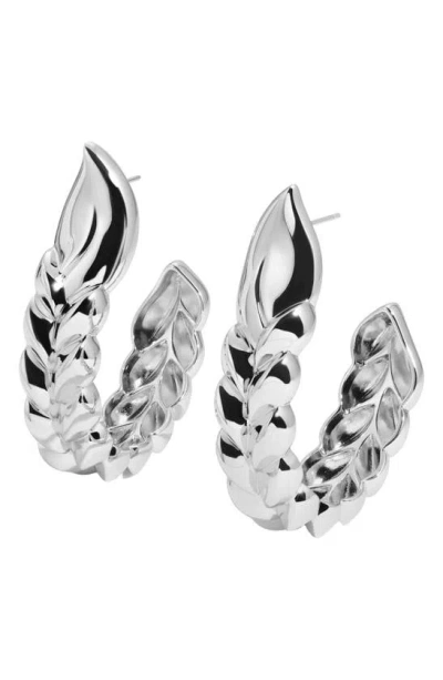 Lili Claspe Frida Large Braided Hoop Earrings In Silver