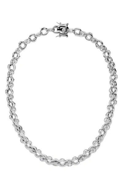 Lili Claspe Helena Crystal Link Necklace In Silver