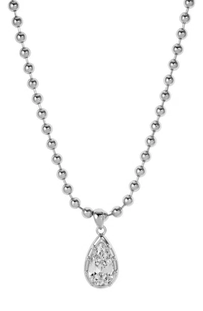Lili Claspe Large Cleo Pear Pendant Necklace In Silver