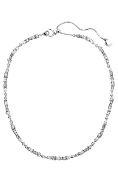 Lili Claspe Mavis Tennis Necklace In Silver