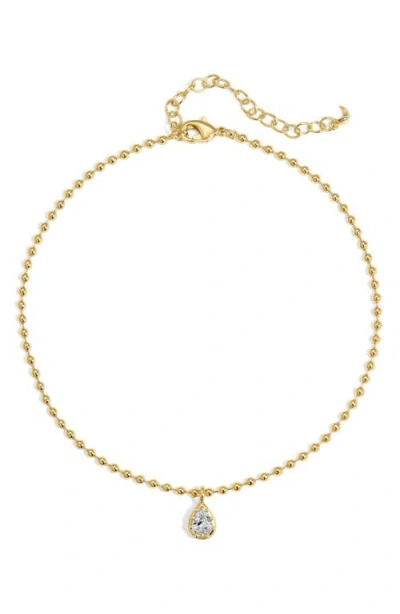 Lili Claspe Mini Cleo Pear Anklet In Purple