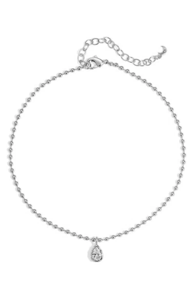 Lili Claspe Mini Cleo Pear Anklet In Silver
