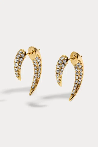 Lili Claspe Pave Tusk Ear Jacket Earrings In Gold