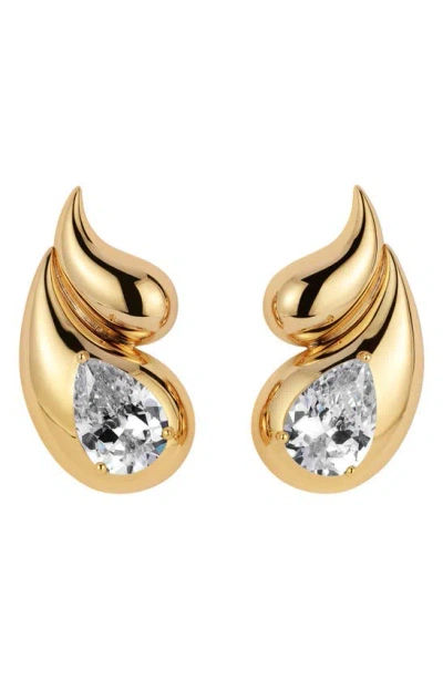 Lili Claspe Sade Cubic Zirconia Stud Earrings In Gold