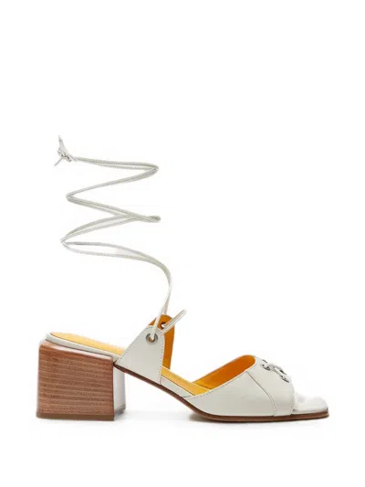 Lili Curia Faye Leather Sandals In White